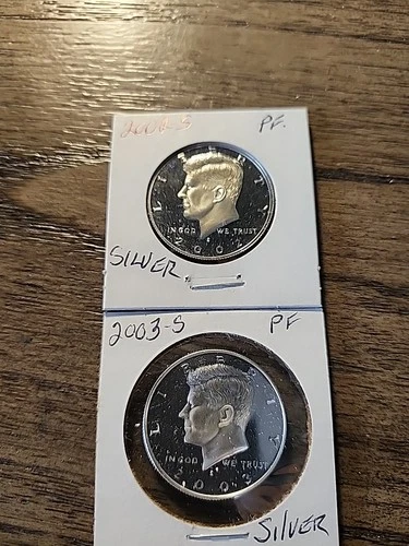 2002-S & 2003-S Kennedy Silver Half Dollars, Proofs, 90% Silver, Free Shipping