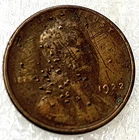 1922 P Lincoln Wheat Cent - Strike Damage Mint Error - Weak Strike