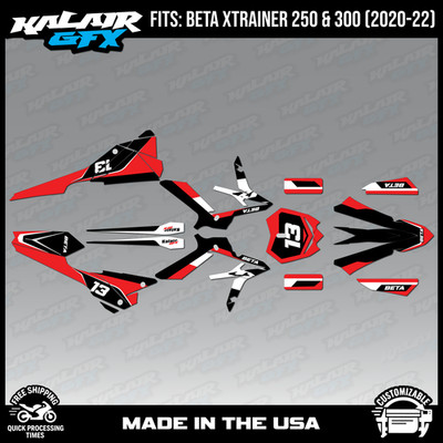 Graphics Kit for  Beta Xtrainer 250 300 2020 2021 2022  Factory - RED