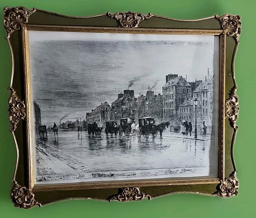 FELIX HiLAIRE BUHOT Matinee D'Hiver Au Quai de Hotel,"Cab Stand" RARE ETCHING - Picture 6 of 14