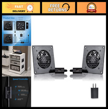 Quiet 80MM USB Cooling Fan System with Speed Control for Home Theater Cabinets -
