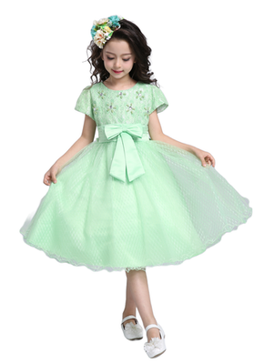 mint green flower girl dress White Lace Flower Girl Dress, Mint Green Tulle Wedding Gown for Girls, Romantic Long Sleeve Aqua Dress
