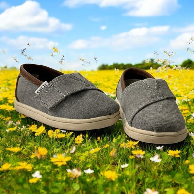 TOMS Alpargata Classic Toddler Drizzle Grey Heritage Canvas Sneaker Shoe 