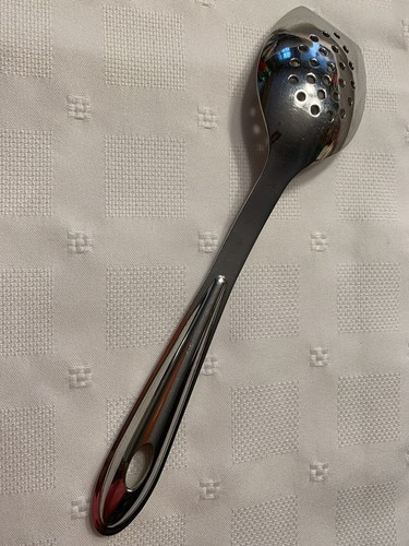 Cuchara ranurada para servir de acero inoxidable T233 totalmente revestida 9,5 pulgadas - apta para lavavajillas - Imagen 4 de 9