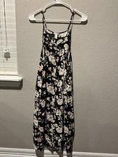 Forever 21 Spaghetti Strap Button Down Floral MIDI Dress