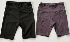 Ebb & Flow Women's Size Small Active Athletic  Workout Yoga Shorts Black Purple 