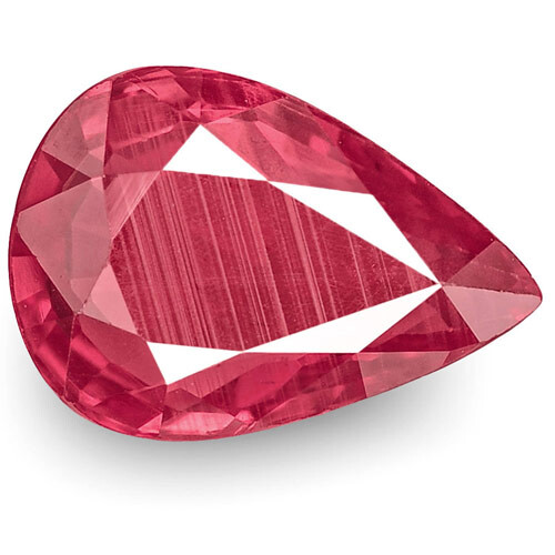 Rubis rouge rosâtre certifié IGI MOZAMBIQUE 1,03 cts naturel non traité poire - Photo 1/4