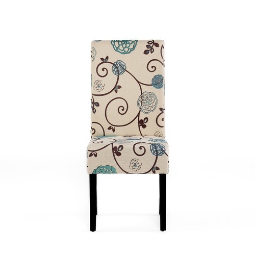 Percival White and Blue Floral Fabric Dining Chair, Set of 2 - Picture 10 of 10