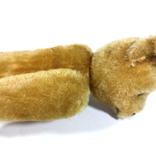 Antiker idealer Mohair Buckel Teddybär vollgelenkig Glasaugen hellbraun - Bild 5 von 10