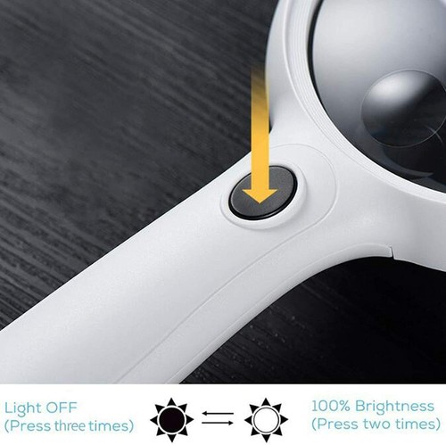 Magnifying Glass Handheld with LED Light Jewellers Reading Elderly Lens Handle - Bild 9 von 12