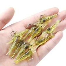 30PCZ Shrimp Fishing Simulation Soft Prawn Lure Hook Tackle Bait Sea Lures UK
