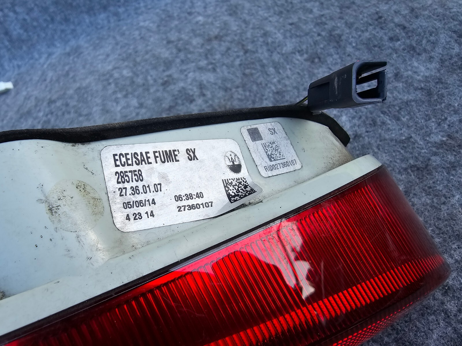 LEFT SIDE INNER TAILLIGHT LAMP OEM 12-19 MASERATI GRANCABRIO GRANTURISMO M145