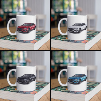 Personalisierte Peugeot 408 Allure Premium Tasse Geschenk Farbe wählbar - SCHNELLER VERSAND
