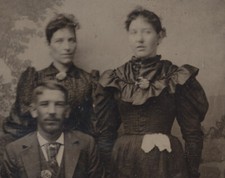 PORTRAIT OF TWO YOUNG WOMEN   A MAN W/ NICE JEWELRY