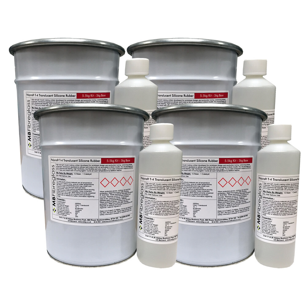 Polycraft T4 Translucent RTV Silicone Rubber 22kg Kit- Shore A40