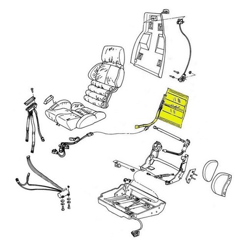 C4 Corvette Sport Seat Lumbar Bladders 1984-93 FULL ASSEMBLY with hoses/hog ring - Picture 5 of 7