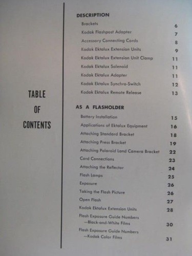 1951 Kodak Camera Ektalux Flasholder Instruction Manual Original Vintage - Picture 3 of 4