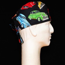 Colorful Vintage Car All Over Theme Scrub Hat
