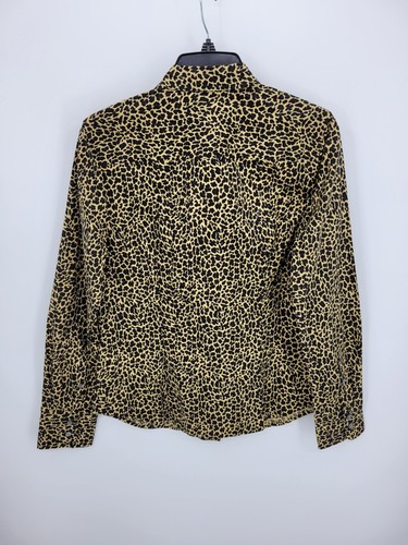 J Crew Top Womens 12 Slim Tan Animal Print Long Sleeve Button Up Boho Shirt NWT - Picture 2 of 9