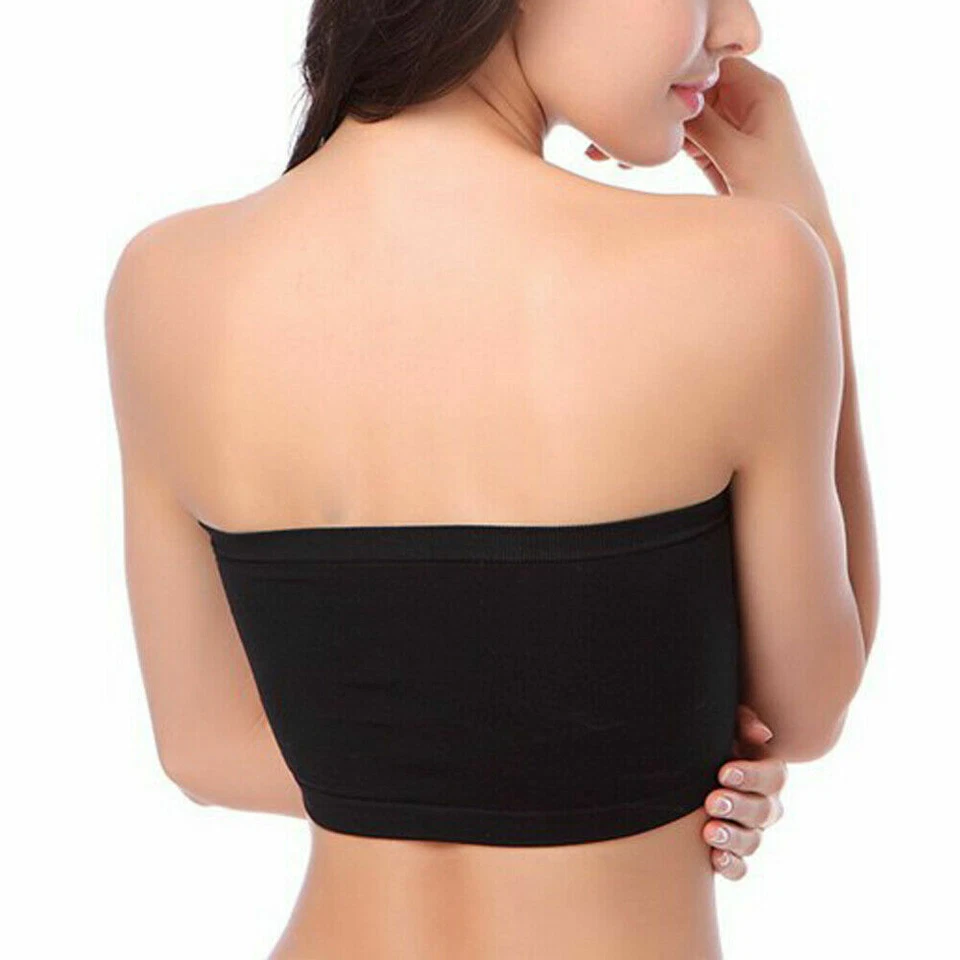 Sujetador S-6XL Extraíble Acolchado Bandeau Tubo Top Talla Grande Elástico Sin Tirantes Foto 4 de 4
