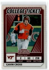 2022 PANINI ELITE EXTRA EDITION COLLEGE TICKETS OPTIC GAVIN CROSS VIRGINIA TECH
