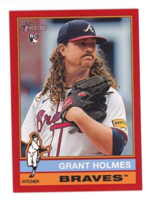 2025 TOPPS HERITAGE RED BORDER GRANT HOLMES # 22 ATLANTA BRAVES