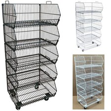 60Cm Professional Stackable Wire Storage Bin Rack Veg Fruit Basket for Shop