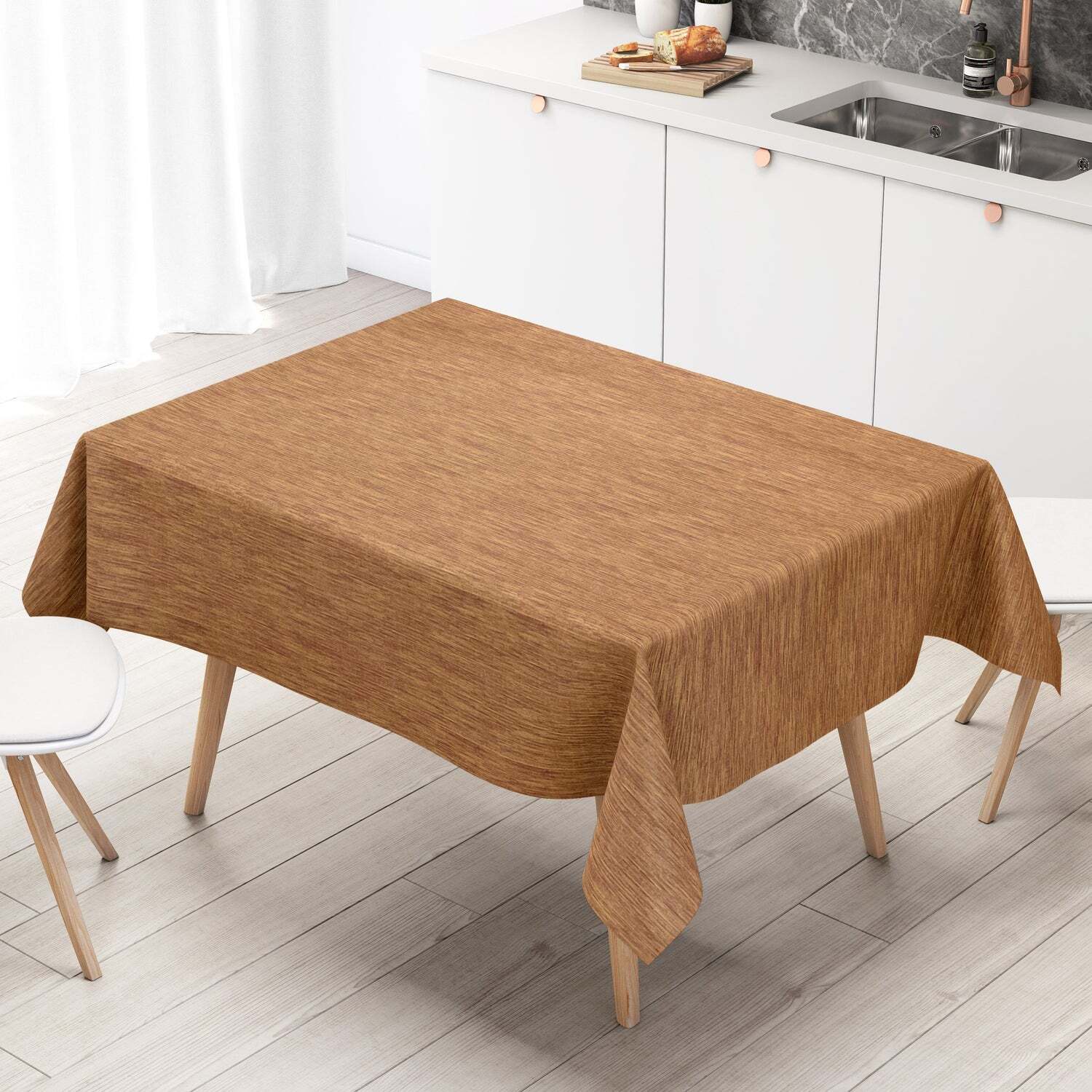Wachstuch-Tischdecke Mit Leinenstruktur – Blau, Pflegeleicht & Rutschfest, 100x140 Cm