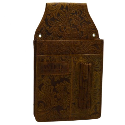 Wild Leder Kellnertasche Wild Leder Halfter Colt Kellner Gastro Lilianenmuster