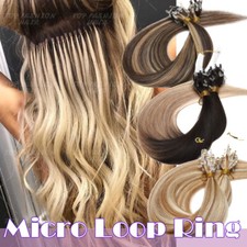 Nano Rings Hair Extensions 100 Remy 8A Human Hair Full Thick Beads Tip Straight