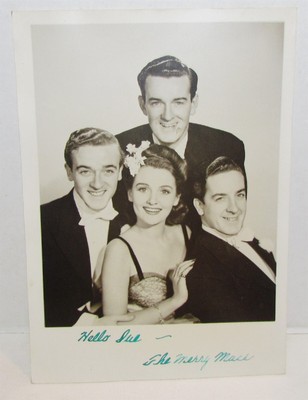 The Merry Macs Autographed Photo, harmony pop quartette