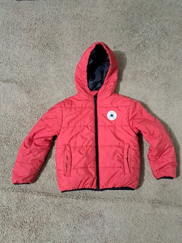 Converse All Star Boys' Wordmark Quilted Jacket Red Size 7 (6/7 YRS) □