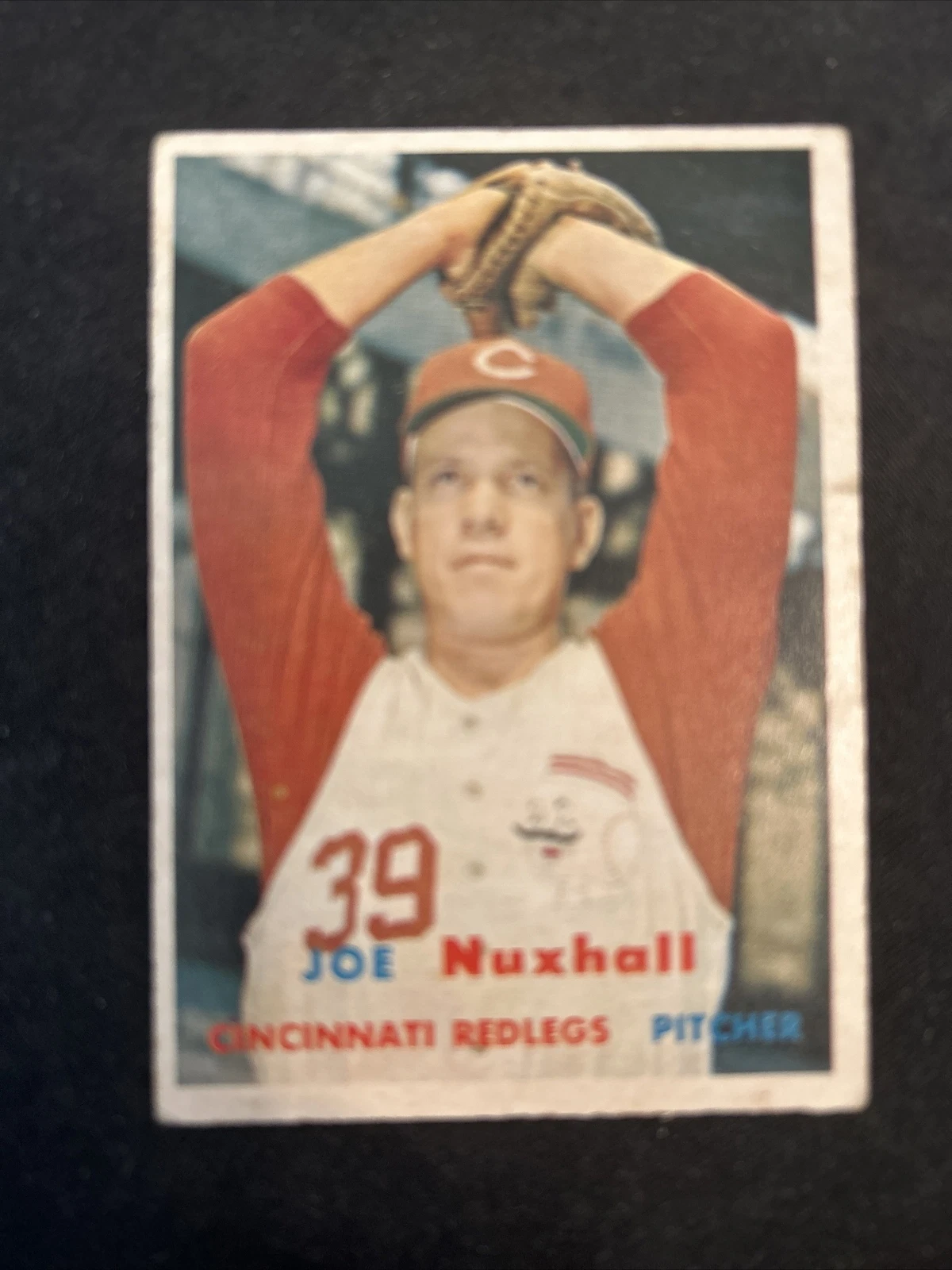 1957 Topps Baseball Card #103 Joe Nuxhall Cincinnati Redlegs Ex Free Shipping!