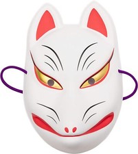Clearstone Japanese Traditional White Fox KITSUNE Mask OMEN From Japan