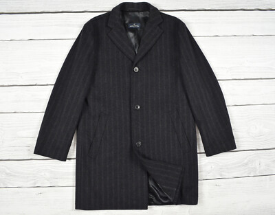 Daniel Hechter Men's Wool Overcoat Coat Jacket Striped EU 50 UK 40