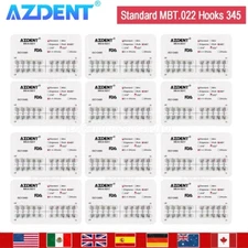 AZDENT Dental Orthodontic Brackets Braces Standard MBT.022 Hooks 345 Mesh Base 