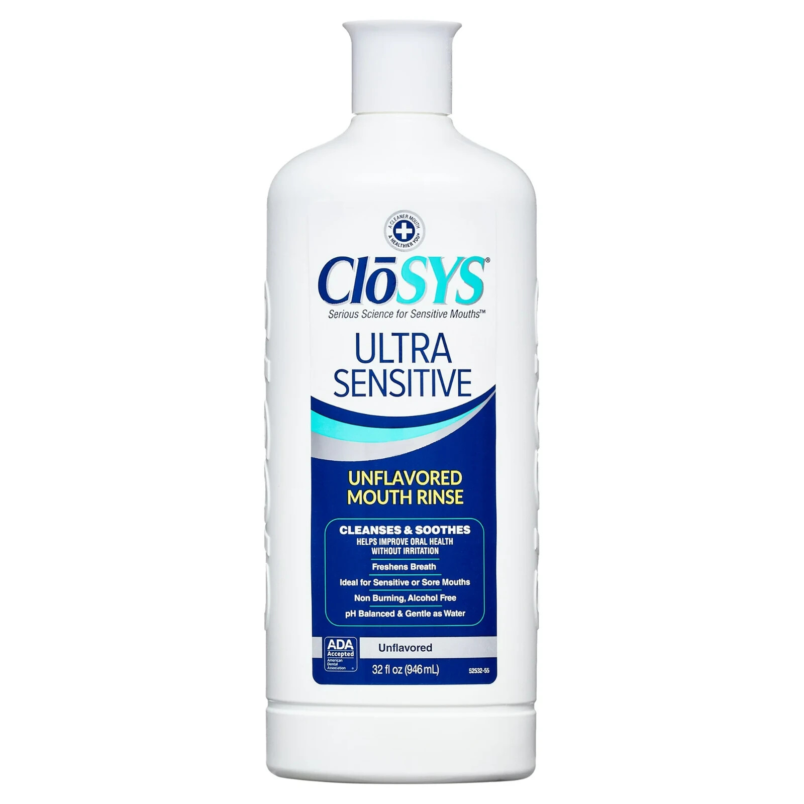 Closys Ultra Sensitive Mouthwash, 32 Ounce, Unflavored (Optional Flavor
