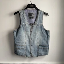 NEW Bikers Dream Apparel Denim Jean Jacket Vest Size 40 Medium NWT Motorcycle