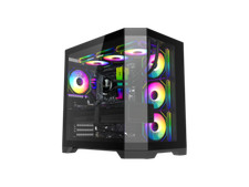 GAMEMAX HYPE-A Black USB3.0 Mid-Tower ATX Tempered Glass Computer Case w/4 x PWM
