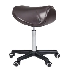 Master Massage Hydraulic Adjustable Swivel Rolling Saddle Stool Chair Coffee