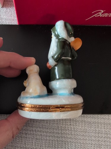 Caja de baratijas Artoria Limoges Francia Snowbound Santa 95/1000 - Imagen 6 de 9