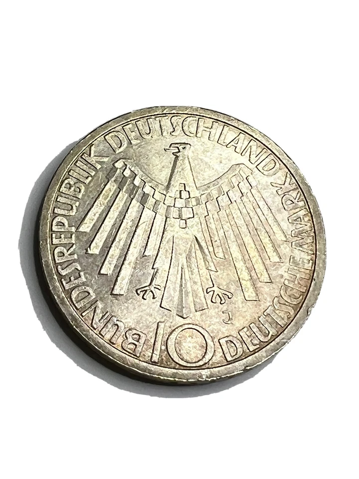 Alemanha 10 Marcos República Federal 1972 J Munique Olimpíadas KM 133 PRATA REV ERROR - Imagem 3 de 4