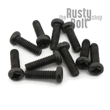 M2.5 x 8mm, Phillips Pan Head Screws, Steel, Black
