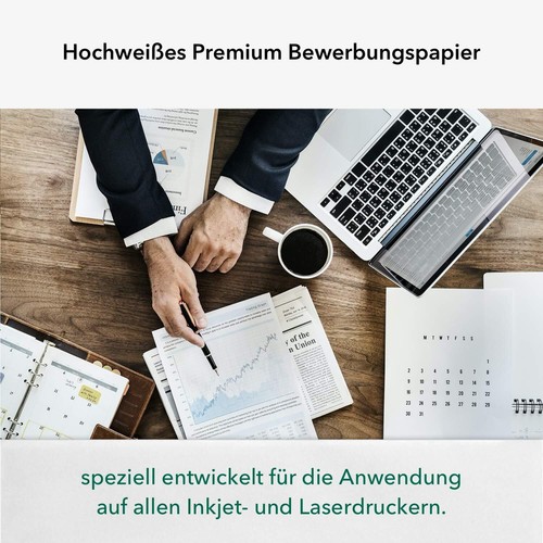 Premium Bewerbungspapier Super White A4 100 g/m² 250 Blatt // in 1A-Qualität ... - Afbeelding 6 van 7