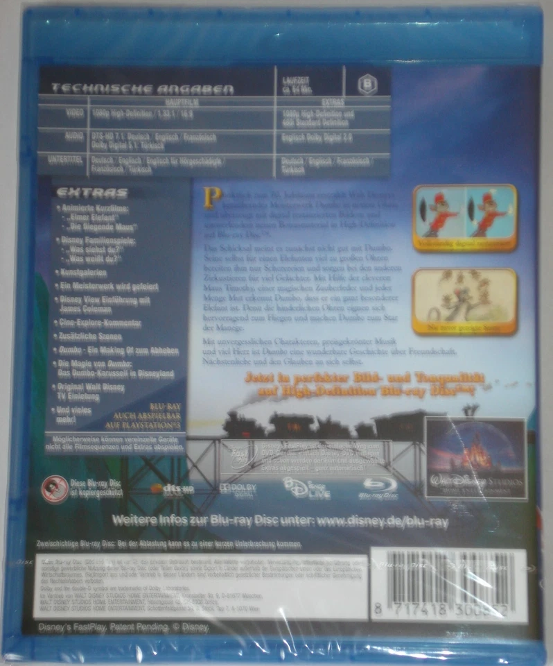 Dumbo zum 70. Jubiläum Special Edition - Blu Ray (R1/1) - Bild 2 von 4