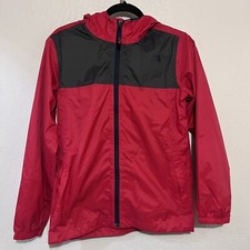 THE NORTH FACE Red Charcoal Jacket L Youth 14-16 Mint. Dry Vent Windbreaker