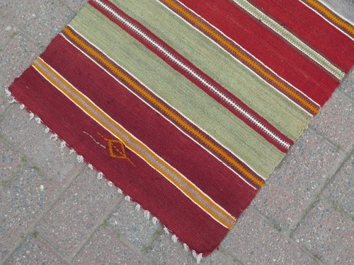 Handmade Wool Rugs Runner, Turkish Kilim Runner, Carpet Runner, LongRug 20"x109" - Picture 20 of 24