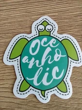 Super Cute & Funny Oceanholic Turtle StickerBrand New