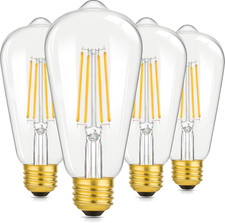 4-Pack Vintage 8W ST64 LED Edison Light Bulbs 100W Equivalent, 1400LM E26