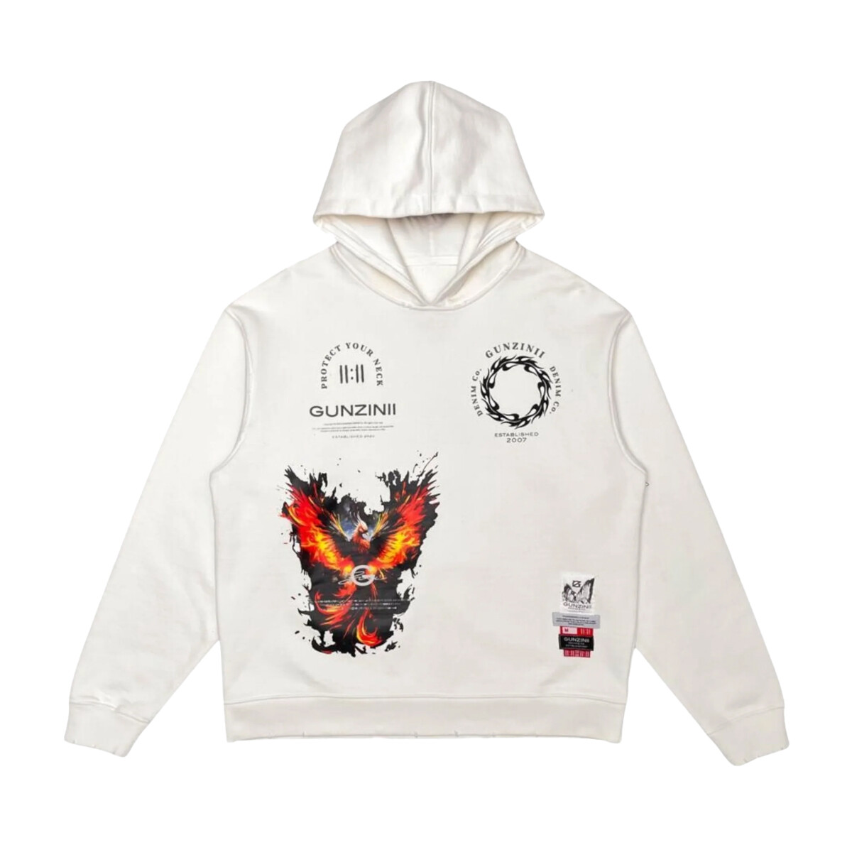 Gunzinii Мужская белоснежная толстовка с капюшоном Pheonix GZ337